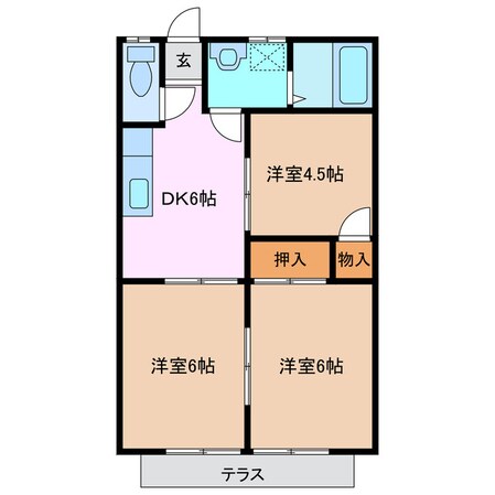 デリラ白塚Ａの物件間取画像